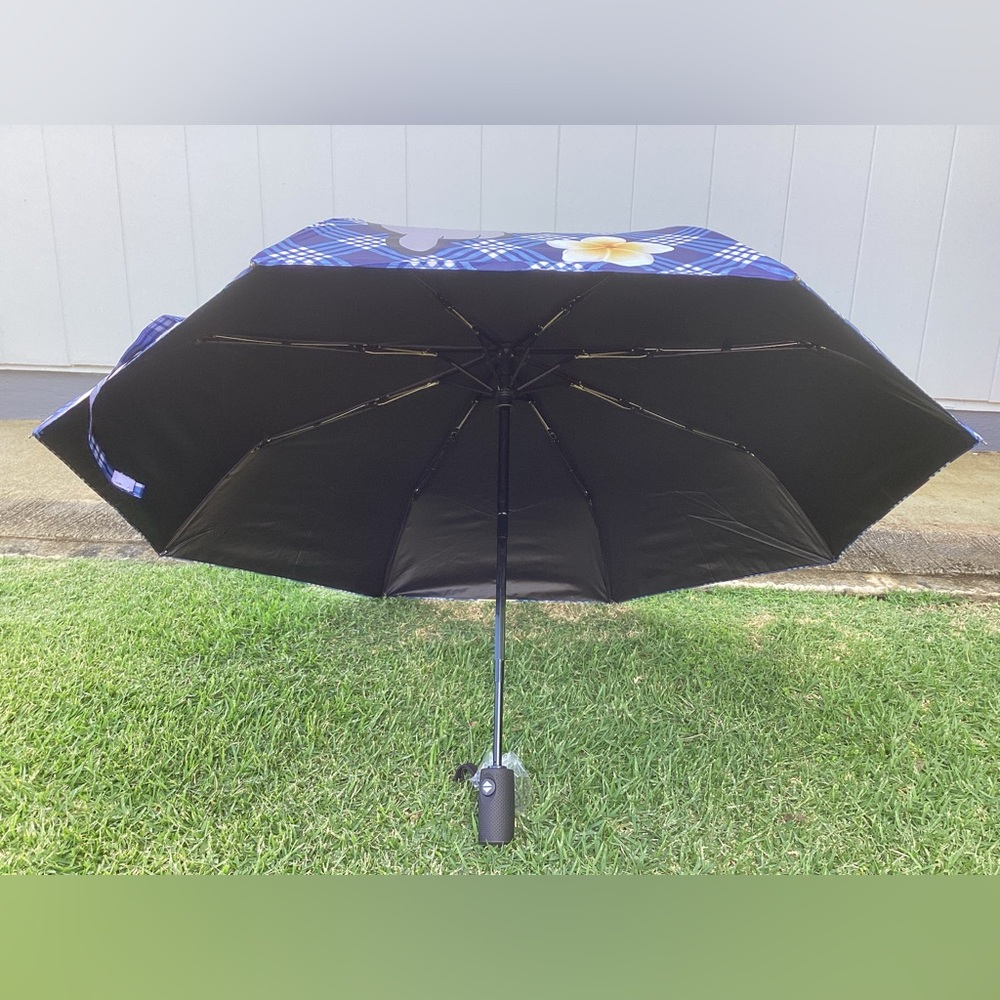 Umbrella Palaka print with Shaka sign and flowers - Picture 5 of 6